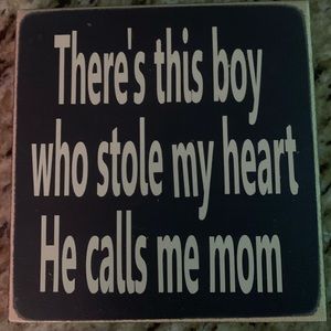 Wood sign Blake and khaki writing